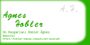 agnes hobler business card